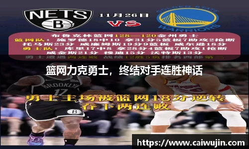 篮网力克勇士，终结对手连胜神话