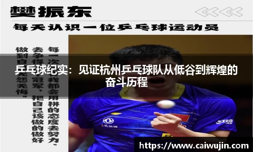 乒乓球纪实：见证杭州乒乓球队从低谷到辉煌的奋斗历程