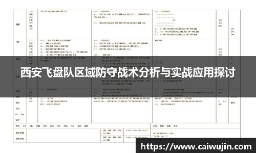 西安飞盘队区域防守战术分析与实战应用探讨